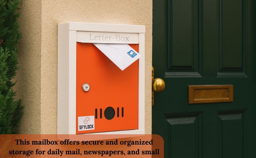 Heavy Metal Mail Box (Orange) for Home and Gate Wall Mount - Letter Post Box Size 9 * 11 * 3 Inch