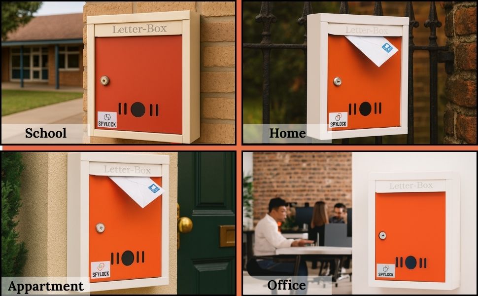 Heavy Metal Mail Box (Orange) for Home and Gate Wall Mount - Letter Post Box Size 9 * 11 * 3 Inch