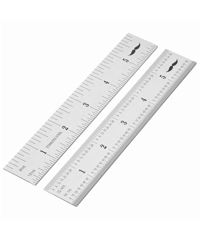 Mr. Pen- Machinist Ruler, 6 Inch, 2 Pack, Stainless Steel with Inch & mm Graduations, Precision Ruler