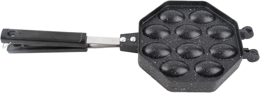 15x37.5cm Egg Waffle Pan, Non Stick Premium Aluminum Alloy Egg Waffle Maker Portable Anti Scald Handle Bubble Waffle Maker Pan for Home Commercial Use