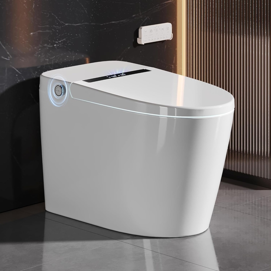 DeerValley Smart Toilet with Bidet Built in - Powerful Auto Flush, Auto Open/Close Lid, Heated Seat & Instant Warm Water Bidet, LED Display, Deodorization, 12" Rough-In, DV-1S0159-V3