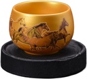 Z1233 鎏金杯 Tea Set Sake Cup 珐琅彩青花茶杯个人杯主人杯 Loose Leaf Tea cup 紫砂建盏大师