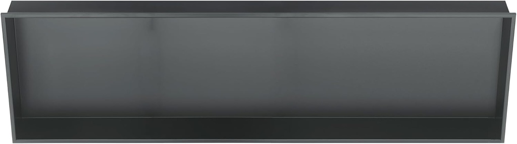 PULSE Showerspas NI-1248-GMB Niche Rectangular Stainless-Steel Shower Shelf, 12" x 48", Gunmetal Black