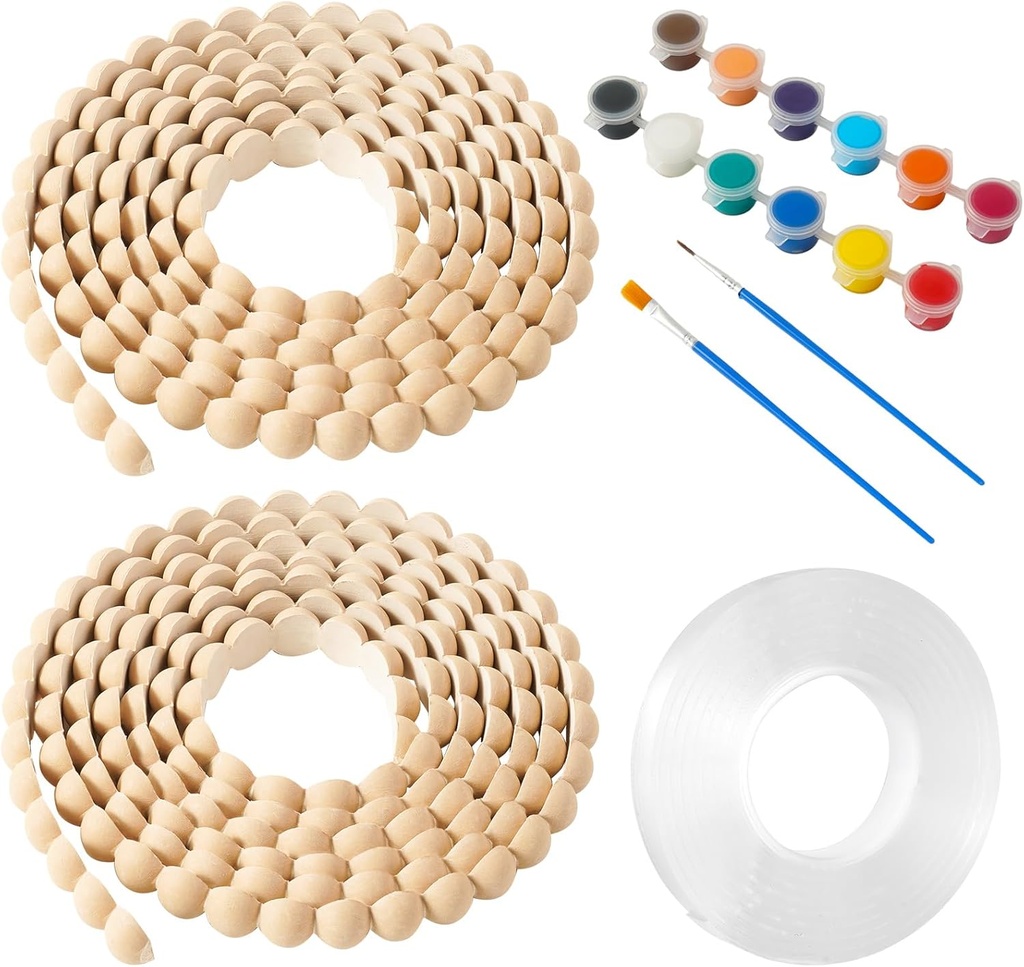 2 Rolls Flexible Molding Trim Peel and Stick-13FT Wood Color Wall Trim for Home Walls, Paintable DIY Decorative Moulding for Cabinet, Mirror Frame, Tile, Window, Bathroom Edge Decor