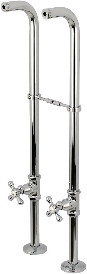 Kingston Brass CC266S1AX Kingston Freestanding Supply Line with Stop Valve and Handle, 28" x 7" (L) x 6" (W) x 4-9/16" (H), Polished Chrome