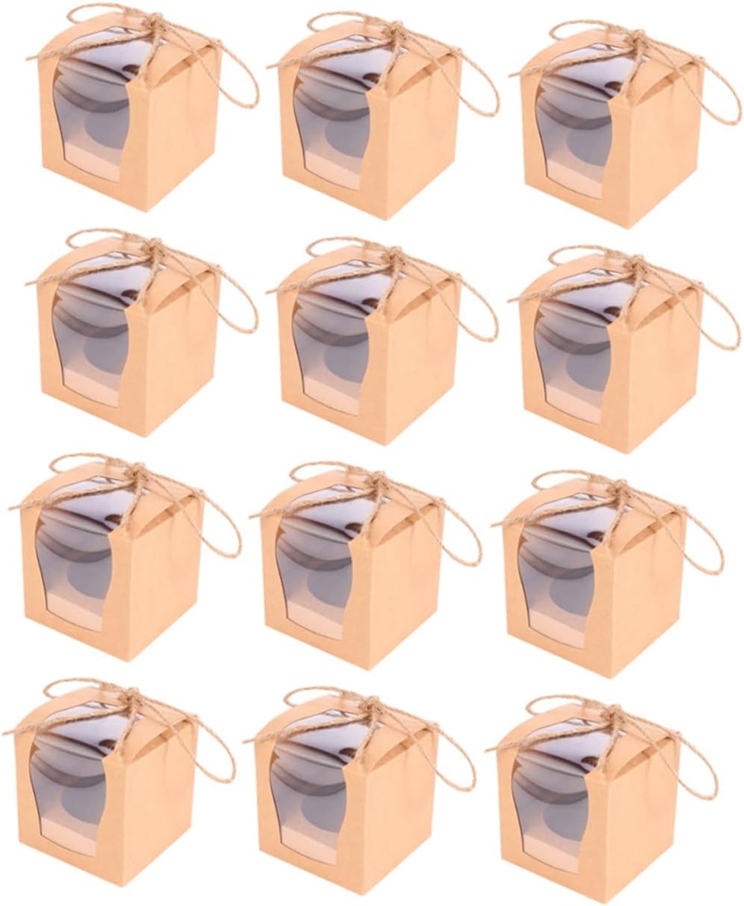 Cupcake Packaging Boxes 12 Pack Lids for Storing Displaying Cakes Candies Chocolates