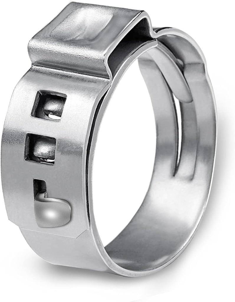50 PCS 1/2 Inch PEX Cinch Clamp Rings, Stainless Steel PEX Fittings Crimp Rings Pinch Clamps for PEX Tubing Pipe Fitting Connections (1/2 Inch)