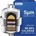 Wheelton Shower Filter - Upgraded Compressed Carbon Shower Head Filter for Hard Water, Remove Chlorine Fluoride, Heavy Metals, Chemicals to Revitalize Dry Itchy Skin (WS1)
