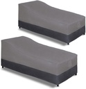 Easy-Going Waterproof Outdoor Chaise Lounge Cover, Heavy Duty Patio Lounge Chair Cover, Windproof Outdoor Furniture Cover with Air Vent 2 Pack-78Wx35.5Dx33H inch, Gray/Dark Gray