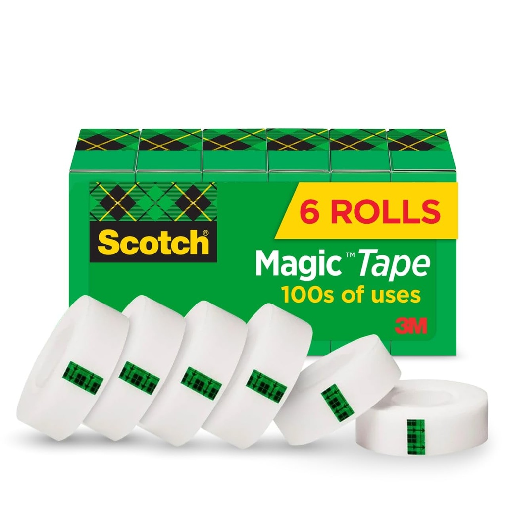Scotch Magic Tape, Usynlig, 6 Rolls