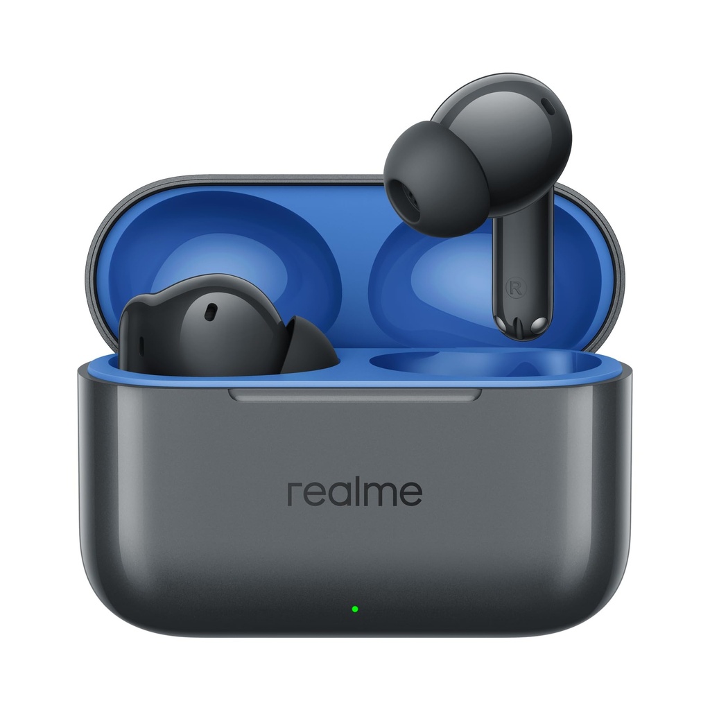 realme Bud T200 True Wireless Earbuds med Hi-Res Audio, 12.4mm Dynamisk Bass drivere, 32 dB ANC, Quad Mic, 45ms Latency, Upto 50 Hrs Playback, Fast Charge, IP55 Rated, BT 5.4 (Mystic Grey)