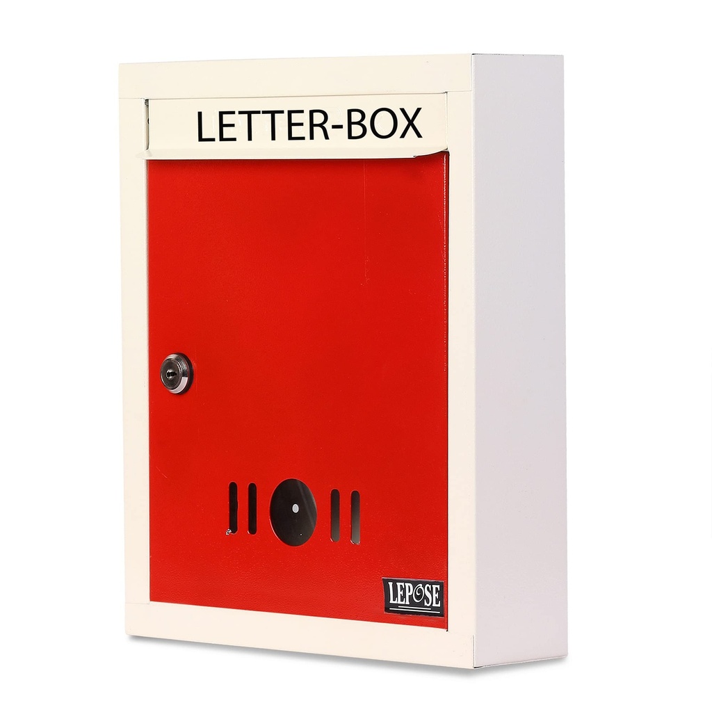 Lepose Metal Wall Mount Mail Box / Letter Box til gate og væg (hvid)