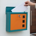 Plantex GI Steel Letter Box / Klageboks / Lille Suggestion Box for Office / Post Box for Home / Wall Mount Mail Box - (Green & Orange)