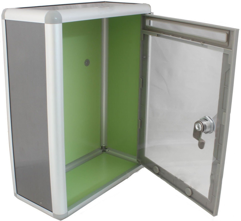 Kebica Metal Frame ABS Suggestion / Donation / Letter / Drop Box (Grey)