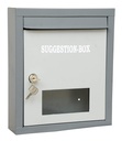 Lepose High Grade Metal Suggestion Box / Brev Box / Klager Box / Donation Box med to nøgle lås vægmontering eller på bordet overflade (grå)