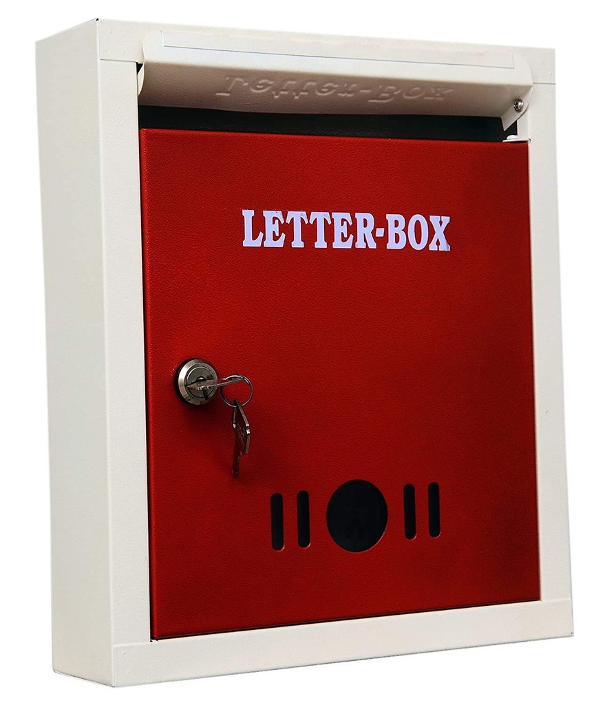 Hustle Grind Mail Box / Letter Box til hjemmet og Office Note 124; Gate og Wall Mount med Key Lock Big Size (rød)