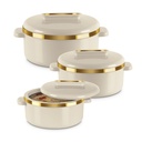 MILTON Curve Indre rustfrit stål gryderet sæt af 3 (450 ml, 840 ml, 1300 ml), Ivory Buddy 124; BPA Gratis 124; Food Grade Buddy 124; Let at bære 124; Let at gemme Buddy 124; Chapati Buddy 124; Roti Buddy 124; Curd Maker