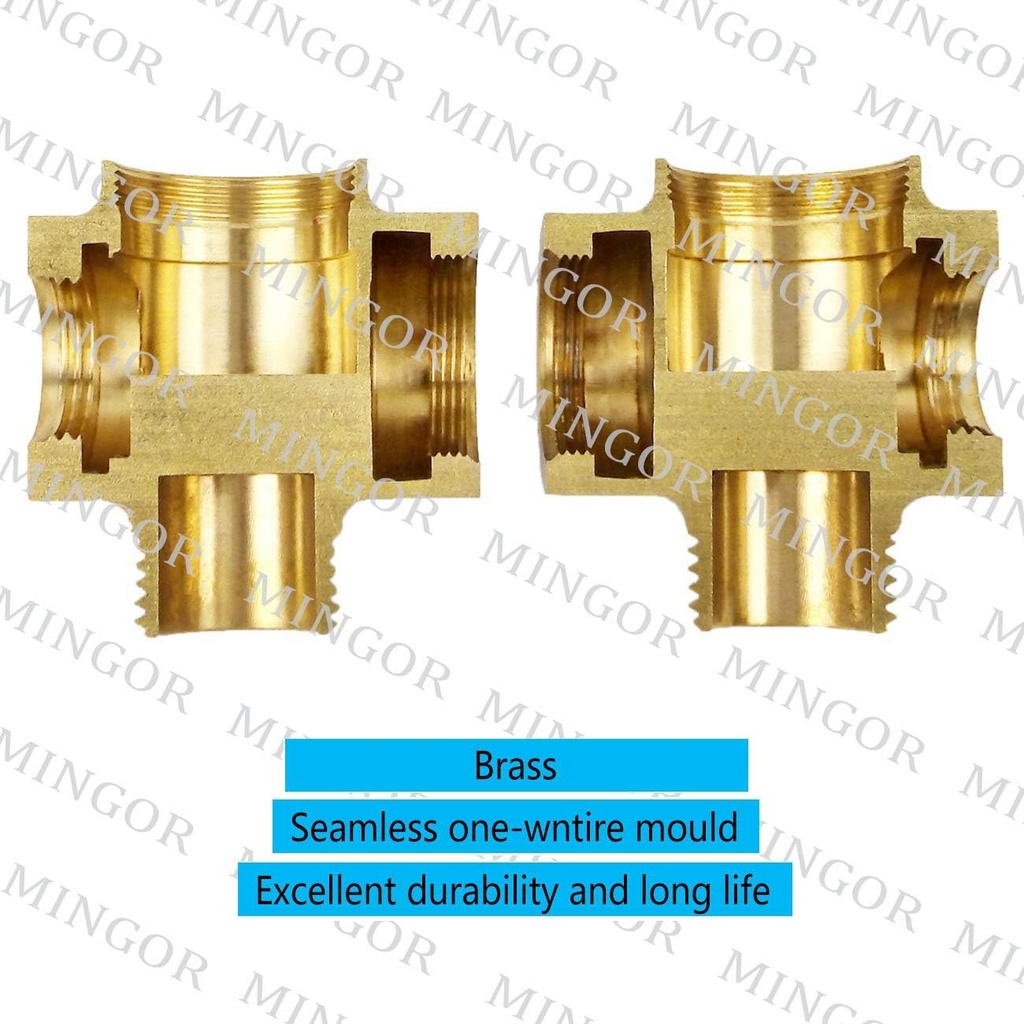 Shower Arm Diverter Valve for Hand Held Showerhead and Fixed Spray Head,G 1/2 3-Way Bathroom Universal Shower System Replacement Part/Brass (Brushed Nickel)