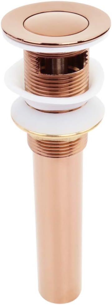Renovators Supply Manufacturing Bathroom Sink Drain 1 1/4 in. OD Rose Gold Pop Up Sink Drain with Overflow