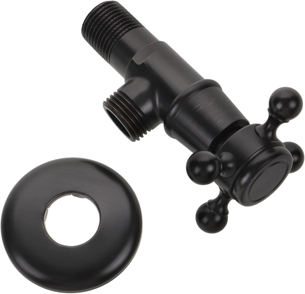 Copper Black Antique Angle Shut off Valve Stainless Steel Body for Bathroom Sink Faucet and Toilet Wall Mounted Water Control