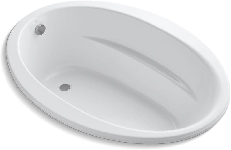Kohler K-1163-0 5 ft. Drop-In/Undermount Oval Tub w/Reversible Drain White