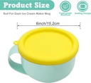 3PCS Silicone Lids for Dash My Mug Ice Cream Maker,Reusable Silicone Bowl Covers for Dash Ice Cream Maker Mug,Kitchen Ice Cream Storage Lids,Freezer Safe,Excluding Bowl(Yellow)