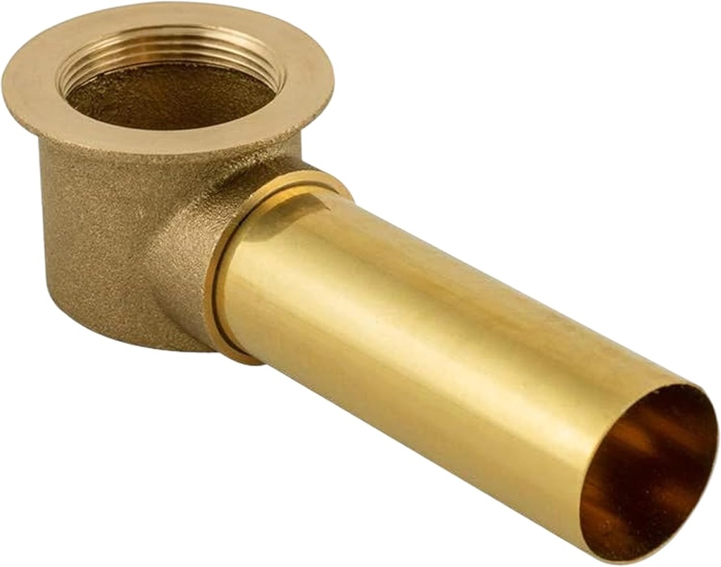 EZ-FLO Bath Waste and Overflow Shoe, 1-1/2 Inch Tubular Outlet, 1-1/2 Inch x 11.5 Coarse Threads, Chrome Strainer Body, 22-Gauge Brass, 35237