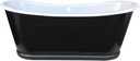 CT Copper Tailor 72" Cast Iron Freestanding Bathtub,Double Slipper Soaking Bath Tub with Overflow Drain,Black,CTCB06B72
