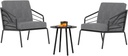 3 Pieces Patio Furniture Set with Coffee Table,Waterproof Outdoor Sectional Furniture with 5" Thick Cushion,Modern Balcony Furnitures Sets for Apartment,350lbs, Easy Assembly Rust-Free for Outside