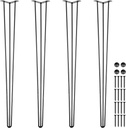 Happybuy Hairpin Table Legs 36 in Black Set of 4 Desk Legs 220 lbs Load Capacity Each Leg Hairpin Desk Legs 3 Rods for Bench Desk Dining End Table Chairs Carbon Steel DIY Heavy Duty Furniture Legs