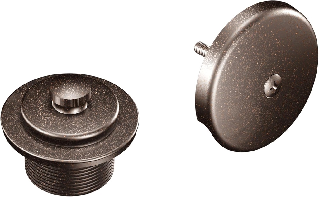 Moen Oil-Rubbed Bronze Push-N-Lock Tub and Shower Drain Kit with 1-1/2 Inch Threads, Drain Plug and Overflow, T90331ORB