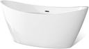 Empava 59" Freestanding Luxury Acrylic Soaking SPA Tub Modern Stand Alone Bathtubs Model 59BT1518, White