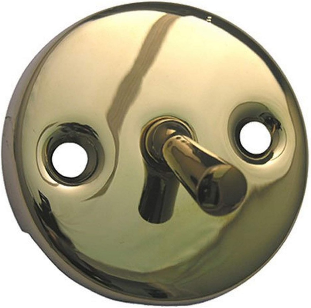 LASCO 03-1407 Bathtub Trip Plate with Lever And Screws, Polished Brass Finish