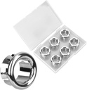 6pcs Sink Overflow Ring, Chrome Plated Bathroom Sink Overflow Trim Ring Cover Drain Hole Insert Cap for Kitchen Bathroom Basin Vanity & Ceramic Sinks