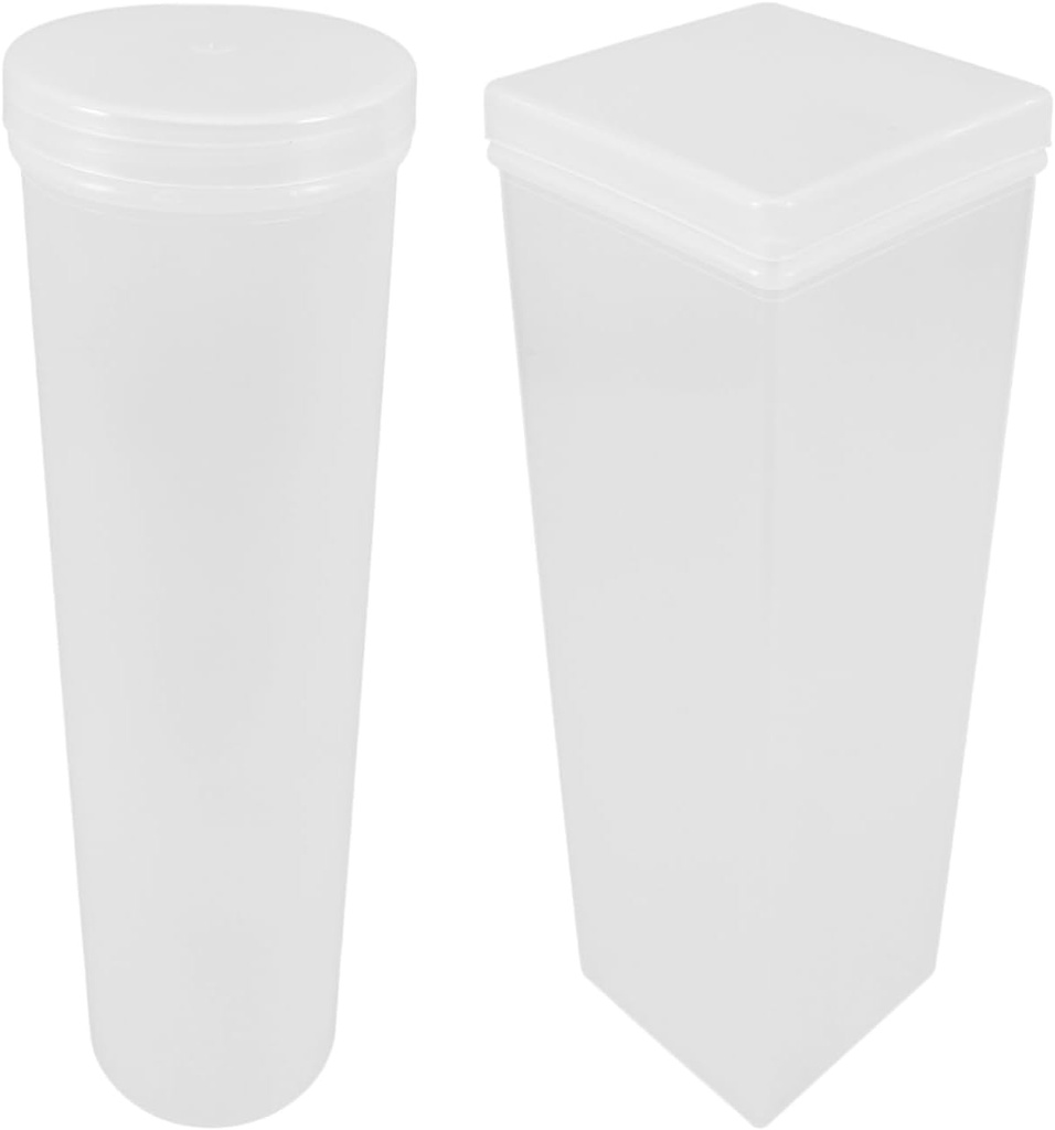 Cabilock 2Pcs Transparent Airtight Cookie Jars, Food Storage Containers Fresh Box, Square Stackable Biscuit Boxes for Chips Pastries Donuts Kitchen Pantry
