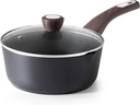 SENSARTE Nonstick Sauce Pan with Lid, 3.0 Quart Saucepan with Double Spout, Multipurpose Large Cooking Pot, Non toxic Kitchen Sauce Pot, Non stick Saucier Pan, Induction Comptable, PFOA Free