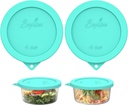 Sophico 4 Cup Round Silicone Storage Cover Lids Replacement for Anchor Hocking and Pyrex 7201-PC Glass Bowls (Container not Included) (Mint-2 Pack)