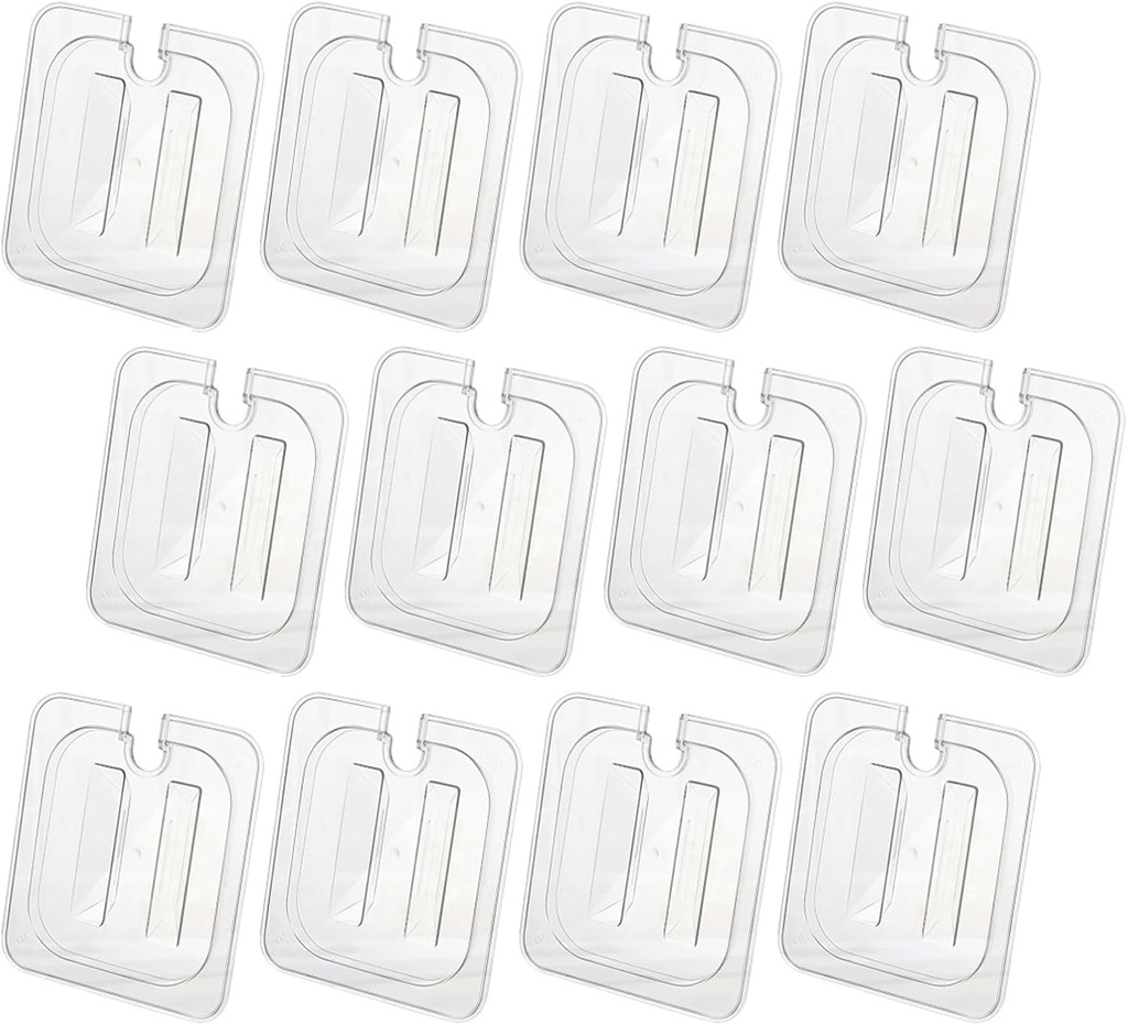 12 Pcs Clear Plastic Table Pan Lid, 1/6 Size Polycarbonate Food Pan Lids with Handle Food Pan Lids polycarbonate lids for Restaurant Commercial Food Container Storage