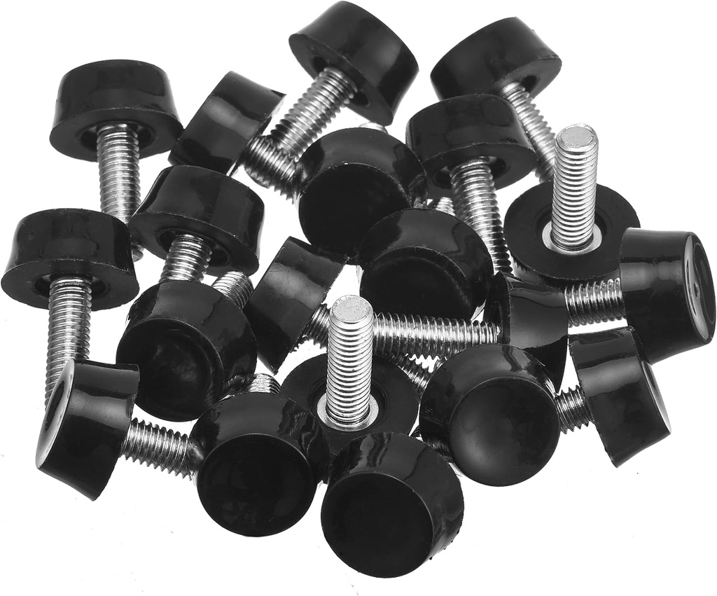 M6 Thread Adjustable Furniture Levelers Screw in Threaded 𝟐𝟎 𝐏𝐜𝐬, Galvanized Steel Screw Foot Levelers Screw on Furniture Glide Leveling for Table, Chair, Furniture Legs