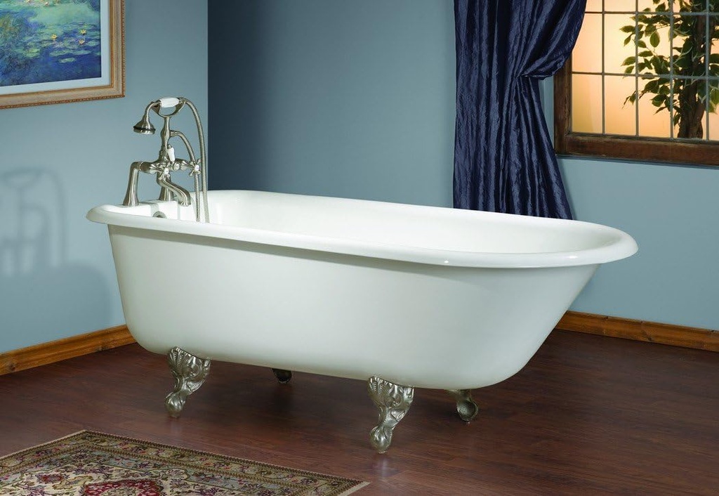 Cheviot 2093-WW-6-CH Products Traditional Cast Iron Bathtub 6" Drilling, Chrome