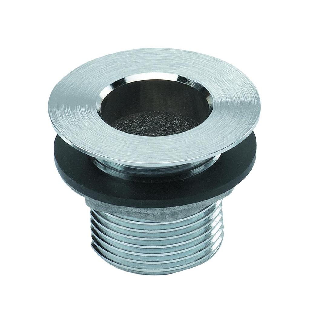 Krowne 23-111 1-1/2" Long Heavy-Duty Faucet Drain with Locknut and Washer Replacement Accessory Kit for Commercial Kitchen Sink | Fits 1-3/8" Opening | 1" NPS Male Thread; 2" Flange | Nickel Plated