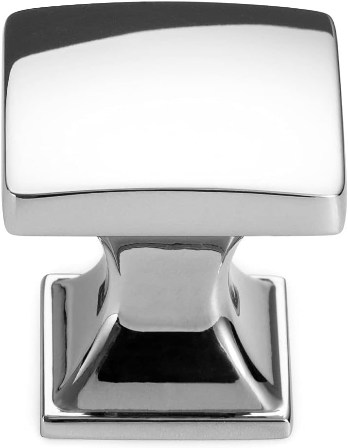 KOOFIZO 30 Pack Polished Chrome Cabinet Knobs Chrome Drawer Knobs K09 Square Single Hole Cabinet Pulls for Cabinets Drawers Dresser Cupboard Bedroom Closet Bathroom Vanity