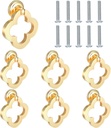 10 Pcs 55 mm Cupboard Knobs, Gold Flower Cabinet Knobs, Gold Zinc Alloy Dresser Drawer Knob with Screws for Closet Kitchen Bathroom Dresser
