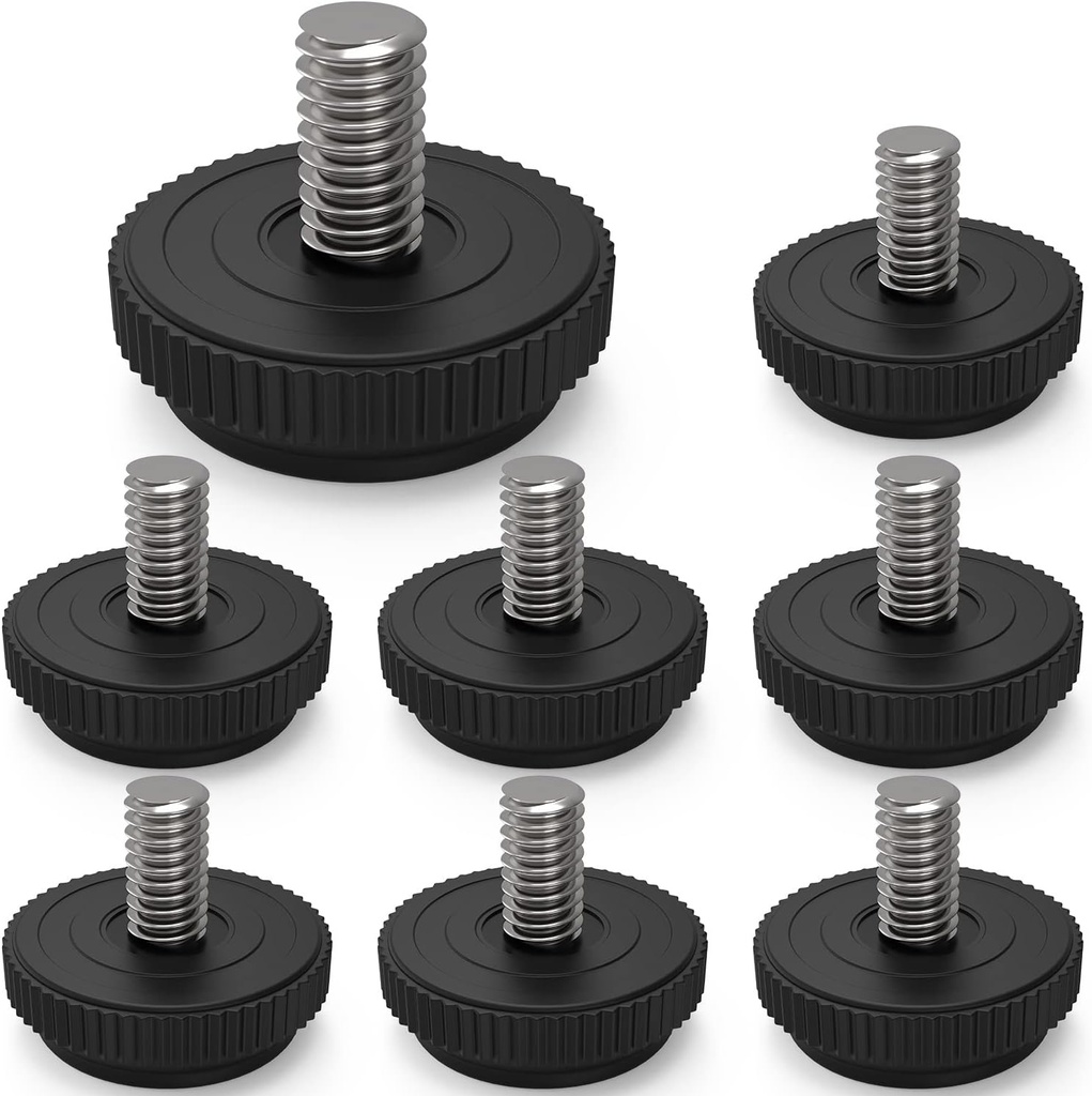 8 Pack 5/16-18 Stainless Steel Adjustable Threaded Furniture Leg Leveling Feet Screw-in Glide Levelers,Screw Foot Levelers Screw On Furniture Glide Leveling Table,Chair,Furniture
