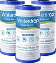 Waterdrop AP810 Whole House Water Filter, Replacement for 3M® Aqua-Pure® AP810, AP801, AP811, Whirlpool® WHKF-GD25BB, WHKF-DWHBB, 5 Micron, 10" x 4.5", Well & Tap Water Filter, Pack of 3