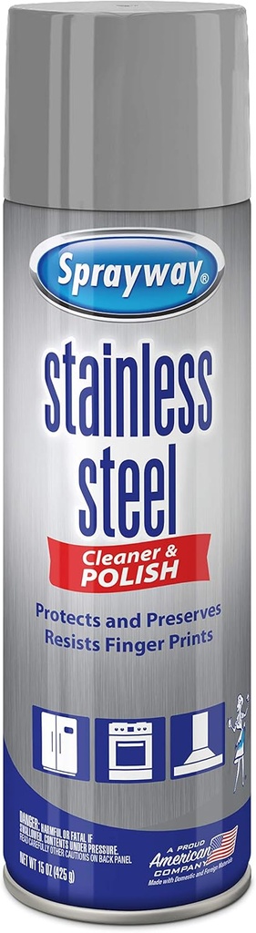 Sprayway Water-Based Stainless Steel Cleaner, 15 Fl Oz (Pack of 1)