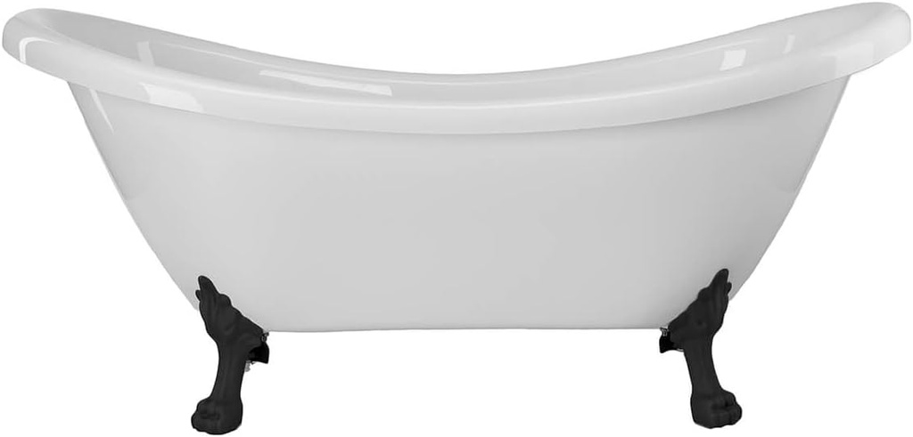 Vintage Tub & Bath Florence Acrylic Double Slipper Clawfoot Tub - No Faucet Drillings - Lion Paw Feet