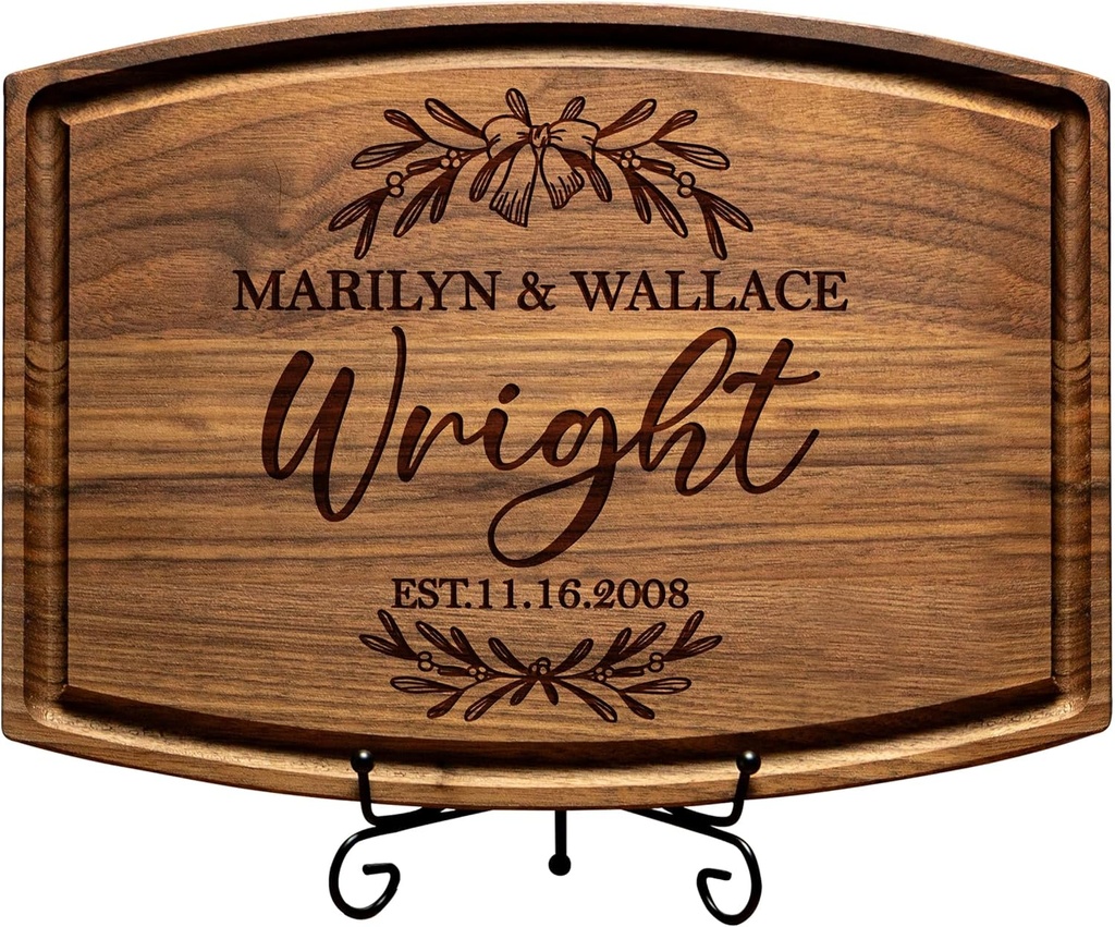 Personalized Cutting Board - Custom Engraved Wood Charcuterie Board - Customized Bridal Shower, Wedding, Engagement, Anniversary and Housewarming Gifts - Best Gift Idea for Couples, Parents, Family