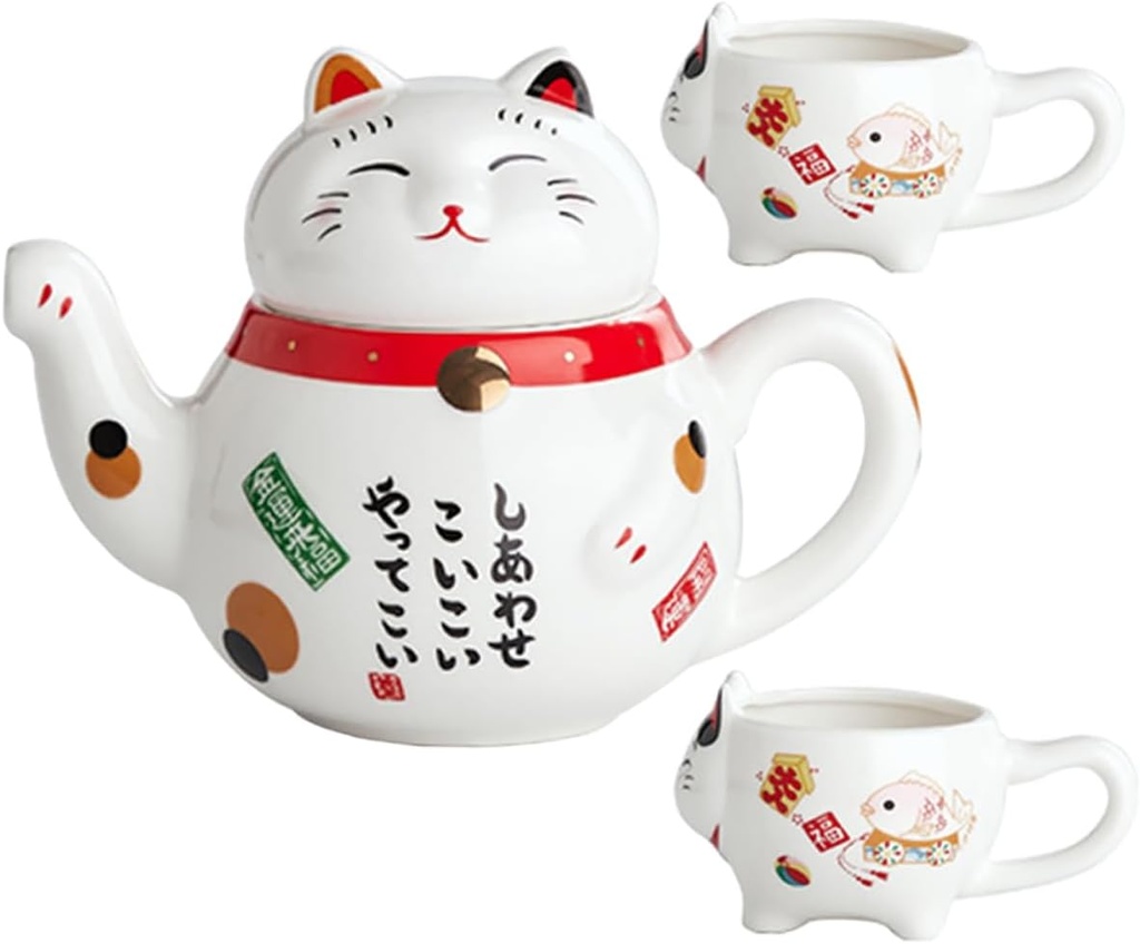 1set Portable Ceramic Tea Maker Japanese Style Teapot Teapot and Cups for Convenient and Easy to Use Teaware for Travel and Gifting Elegant Design and