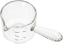 iplusmile Heat Resistant Multi Function Glass Milk Cup with Scale Handheld Frothing Container for Espresso and Coffee Transparent Measuring Glass for Hot Beverages and Milk